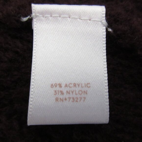 Lauren Conrad Womens Sweater Sz Medium Round Neck Open Knit Burgundy Bell Sleeve - Picture 5 of 6